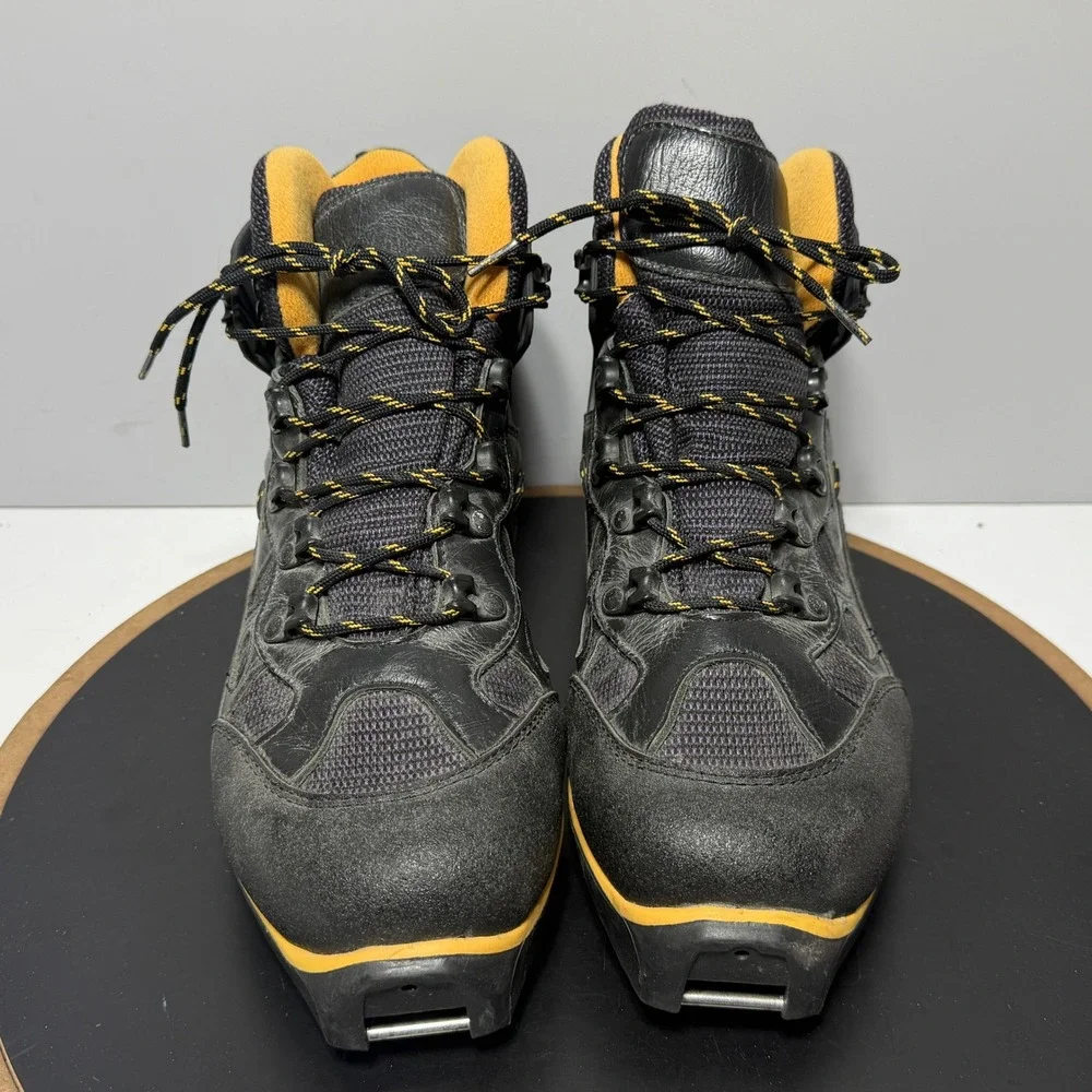LL Bean Gore-Tex Ski Boots Men 9.5 SNS Profil Black Yellow Cross Country Ski